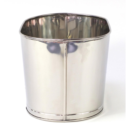 3975 - Large stainless steel Bollinger design champagne ice bucket, 26cm x 43cm W x 28.5cm D