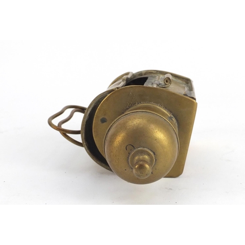 3242 - Royal East African Automobile Association car badge and brass lantern, largest 15.5cm high