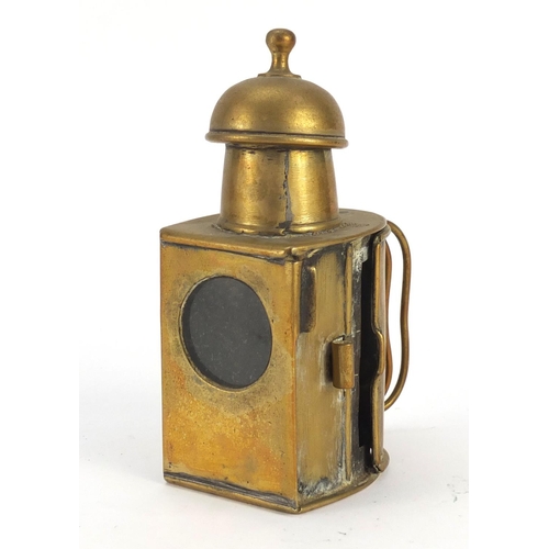 3242 - Royal East African Automobile Association car badge and brass lantern, largest 15.5cm high