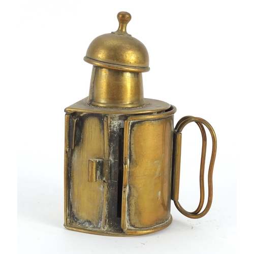 3242 - Royal East African Automobile Association car badge and brass lantern, largest 15.5cm high