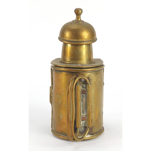 3242 - Royal East African Automobile Association car badge and brass lantern, largest 15.5cm high