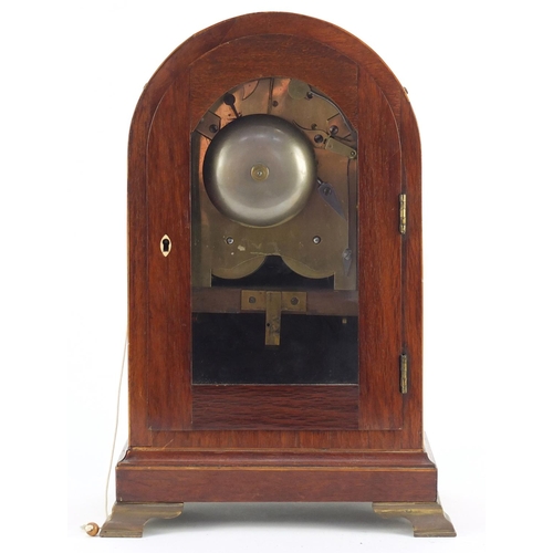 3189 - Regency boxwood strung mahogany bracket clock with repeating twin fusee movement, the circular dial ... 