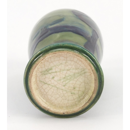 3159 - William Moorcroft pottery baluster vase hand painted in the Hazeldene pattern, 10cm high