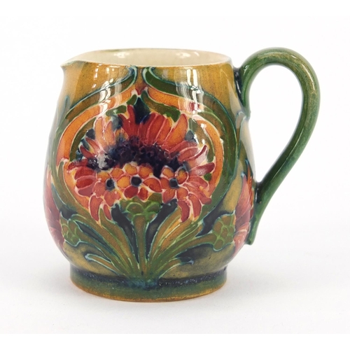 3060 - William Moorcroft miniature jug hand painted in the Revived Cornflower pattern, 5.3cm high