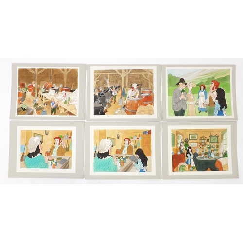 3075 - John Sewell - Collection of original watercolour illustrations, the largest approximately 45cm x 35c... 