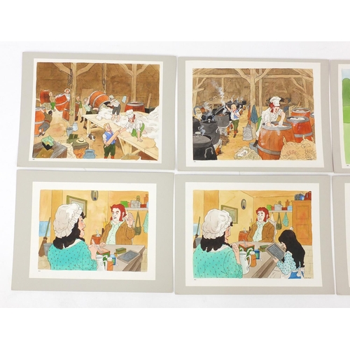 3075 - John Sewell - Collection of original watercolour illustrations, the largest approximately 45cm x 35c... 