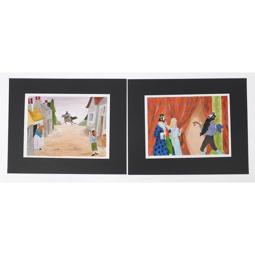 3077 - John Sewell - Group of original watercolour illustrations, the largest approximately 45cm x 22cm (PR... 