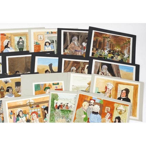 3074 - John Sewell - Collection of original watercolour illustrations, the largest approximately 46cm x 35c... 