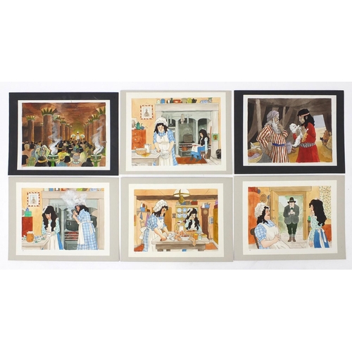 3074 - John Sewell - Collection of original watercolour illustrations, the largest approximately 46cm x 35c... 