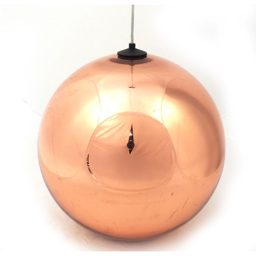 3595 - Modernist Tom Dixon mirror ball light pendant, 41cm high