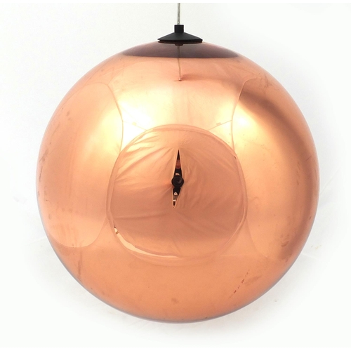 3334 - Modernist Tom Dixon mirror ball light pendant, 41cm high