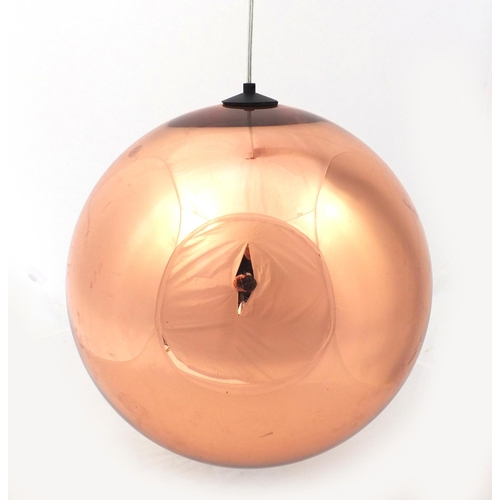 3334 - Modernist Tom Dixon mirror ball light pendant, 41cm high