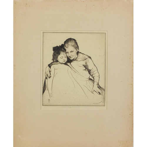 3809 - William Le Hankey - Mother and child, two pencil signed dry point etchings with embossed stamps, eac... 