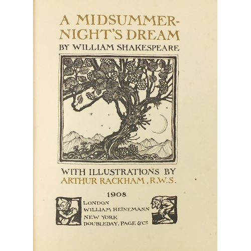 3873 - Midsummer's Night Dream by William Shakespeare, hardback book with illustrations by Arthur Rackham, ... 