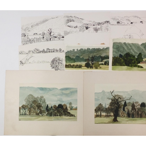 3078 - John Sewell - Jackanory, Collection of original watercolour illustrations, the largest approximately... 