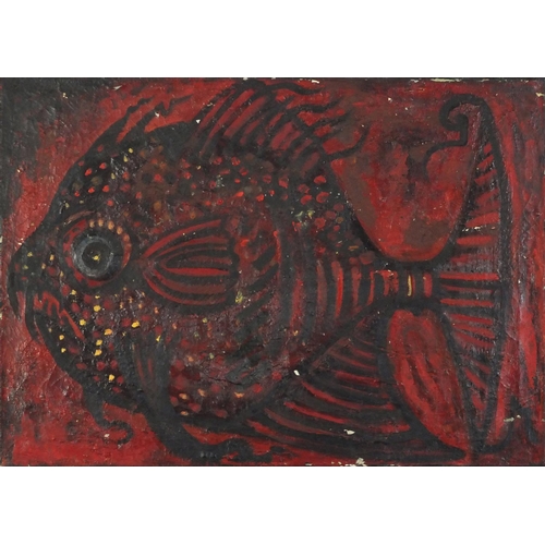 3266 - Anglerfish, Dutch school Impressionist oil on canvas, inscribed verso, framed, 85cm x 60cm