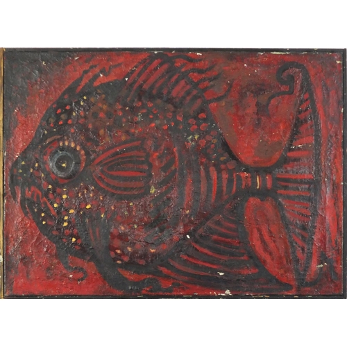 3266 - Anglerfish, Dutch school Impressionist oil on canvas, inscribed verso, framed, 85cm x 60cm