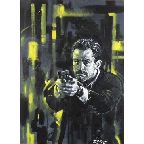 3265 - Zinsky - Robert de Niro, Modern British oil on canvas, framed, 78.5cm x 58.5cm