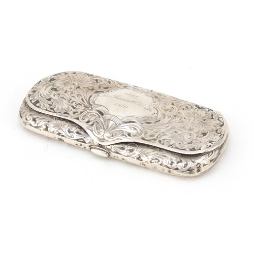 3493 - Antique sterling silver spectacle case, engraved Rev Thomas O'Keefe, 1885-1910, made for Tiffany & C... 