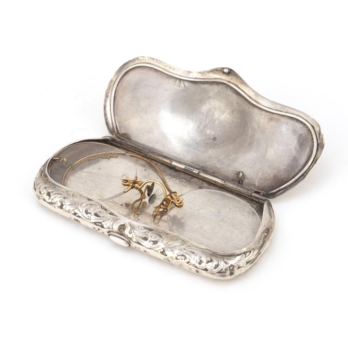 3493 - Antique sterling silver spectacle case, engraved Rev Thomas O'Keefe, 1885-1910, made for Tiffany & C... 