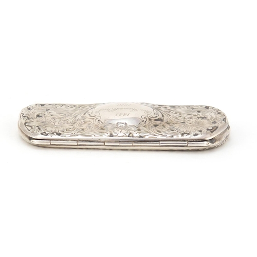 3493 - Antique sterling silver spectacle case, engraved Rev Thomas O'Keefe, 1885-1910, made for Tiffany & C... 