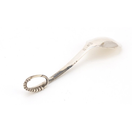 3494 - Danish silver preserve spoon, by Georg Jensen, numbered 41, 12cm in length, 24.2g