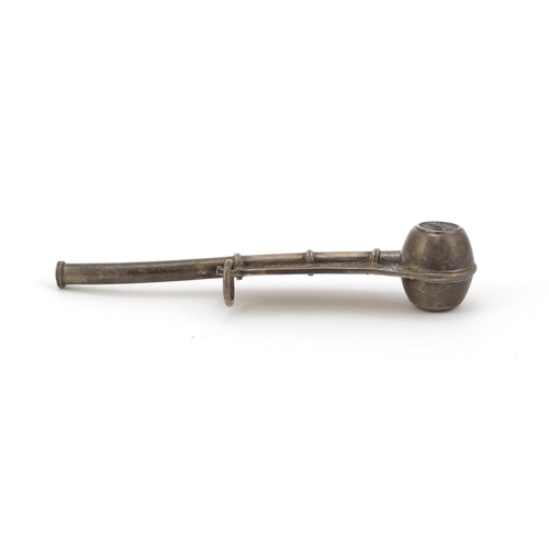 3505 - British military World War I silver bosun's whistle with naval insignia, by Edward John Haseler and ... 