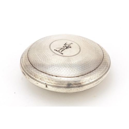 3985 - Victorian silver squeeze action snuff box with all over engine turned decoration, possibly by Willia... 