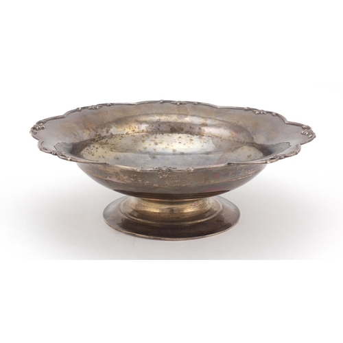 3269 - George VI silver flower head pedestal bowl, indistinct maker's mark, London 1938, 23.5cm in diameter... 