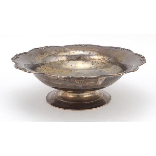 3269 - George VI silver flower head pedestal bowl, indistinct maker's mark, London 1938, 23.5cm in diameter... 