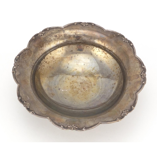 3269 - George VI silver flower head pedestal bowl, indistinct maker's mark, London 1938, 23.5cm in diameter... 