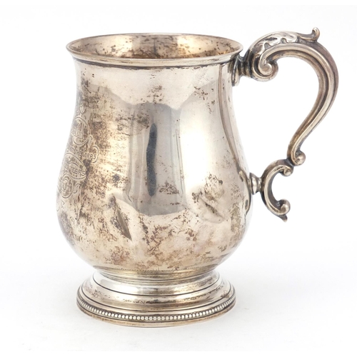 3607 - Victorian silver tankard by Josiah Williams & Co, Exeter 1877, with military interest inscription, 1... 