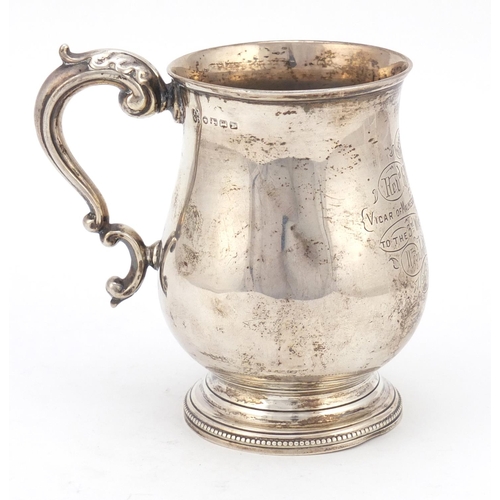 3607 - Victorian silver tankard by Josiah Williams & Co, Exeter 1877, with military interest inscription, 1... 