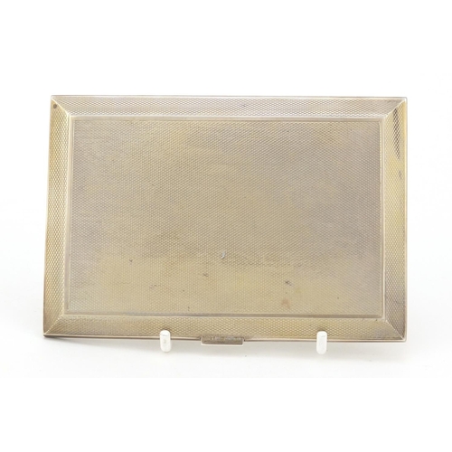 3765 - George VI rectangular silver cigarette case with engine turned decoration, by William Neale & Son Lt... 