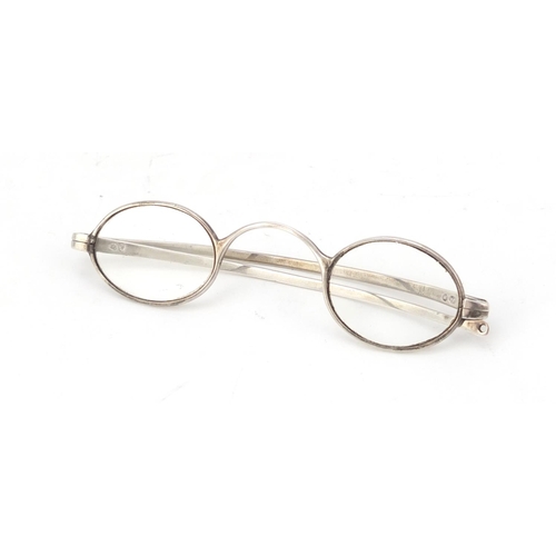 3766 - Pair of William IV silver folding spectacles, 14.9g