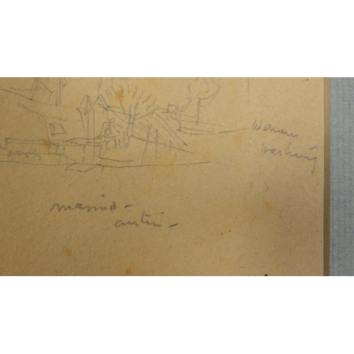 3756 - Robert Sargent Austin - San Giovanni dei Fiorentini and South East of Rome, two preliminary pencil s... 