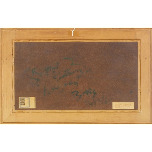 3235 - Study of a bird, oil on board, bearing an indistinct signature, inscriptions and labels verso, mount... 