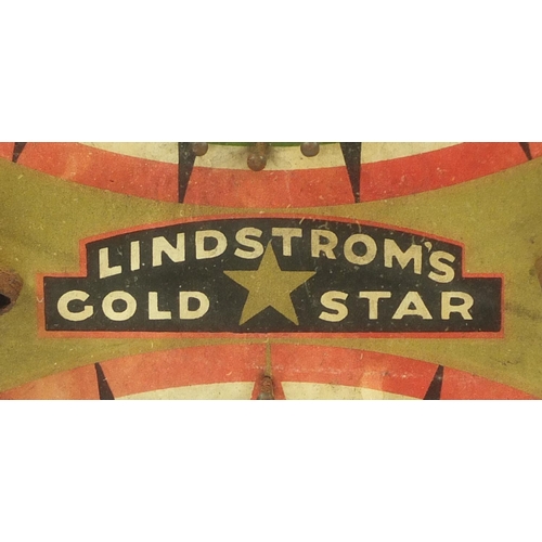 3749 - Vintage Lindstroms gold star pinball bagatelle housed in a glazed display case, 66cm H x 41.5cm W x ... 