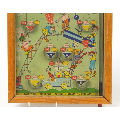 3750 - Vintage Happi Time pinball bagatelle board, 44.5cm x 29cm