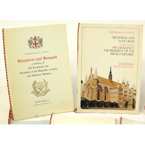 3883 - 1960's and later Guildhall, The Mansion House and other banquet/luncheon menus honouring Presidents,... 