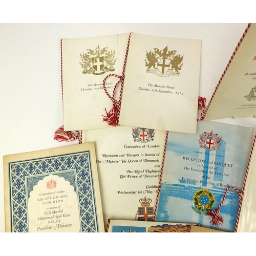 3883 - 1960's and later Guildhall, The Mansion House and other banquet/luncheon menus honouring Presidents,... 