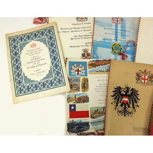 3883 - 1960's and later Guildhall, The Mansion House and other banquet/luncheon menus honouring Presidents,... 