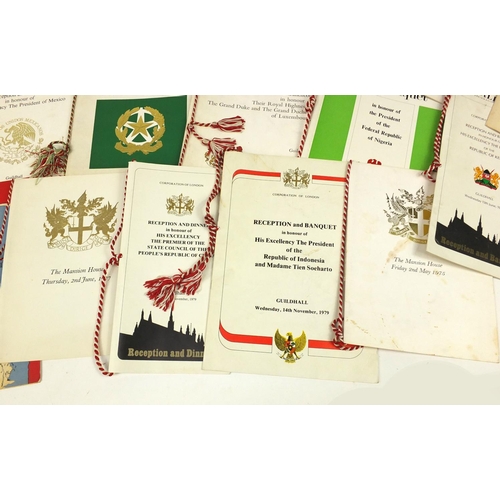 3883 - 1960's and later Guildhall, The Mansion House and other banquet/luncheon menus honouring Presidents,... 