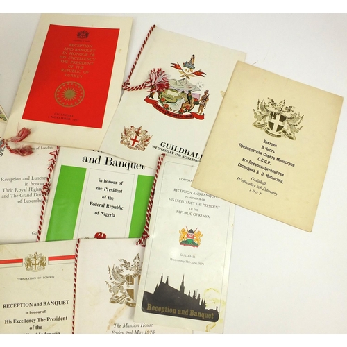 3883 - 1960's and later Guildhall, The Mansion House and other banquet/luncheon menus honouring Presidents,... 