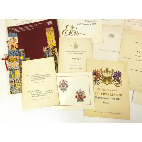 3884 - 1960's and later Guildhall and Mansion House banqueting/luncheon menus mostly honouring Lord Mayors