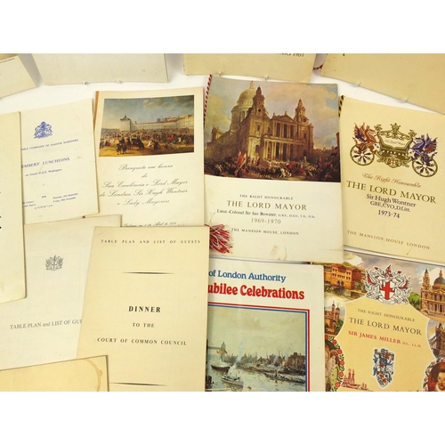 3884 - 1960's and later Guildhall and Mansion House banqueting/luncheon menus mostly honouring Lord Mayors