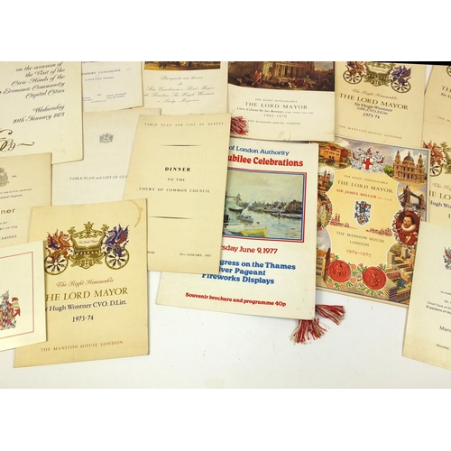 3884 - 1960's and later Guildhall and Mansion House banqueting/luncheon menus mostly honouring Lord Mayors