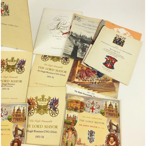 3884 - 1960's and later Guildhall and Mansion House banqueting/luncheon menus mostly honouring Lord Mayors