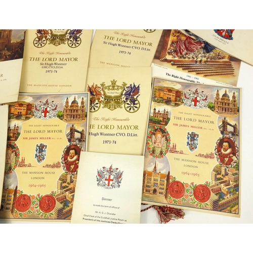 3884 - 1960's and later Guildhall and Mansion House banqueting/luncheon menus mostly honouring Lord Mayors