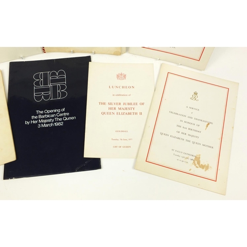 3882 - Royal interest ephemera including Guildhall silver jubilee luncheon menu, St Paul's Cathedral Queen'... 